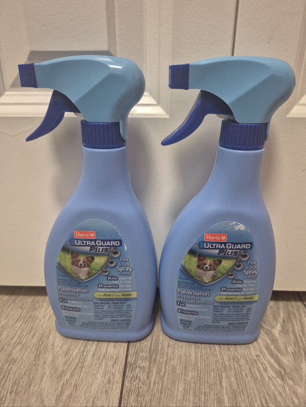 HARTZ Ultra Guard Plus w/ Aloe Flea & Tick Spray for Dogs 428ml. Lot of 2 NEW